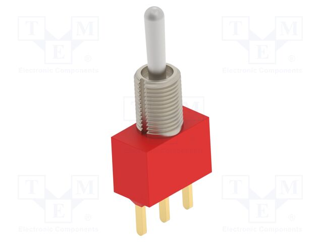 Switch: toggle; Pos: 2; SPDT; ON-ON; 0.02A/20VAC; 0.02A/20VDC