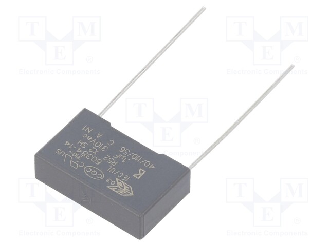 Capacitor: polypropylene; X2; 100nF; 15mm; ±10%; 18x11x5mm; 400V/μs