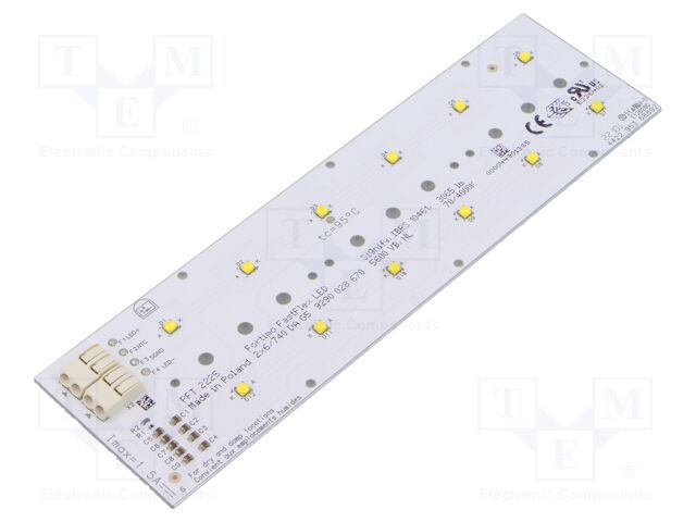 LED strip; W: 49.5mm; L: 172.2mm; No.of diodes: 12; CRImin: 70; 4000K