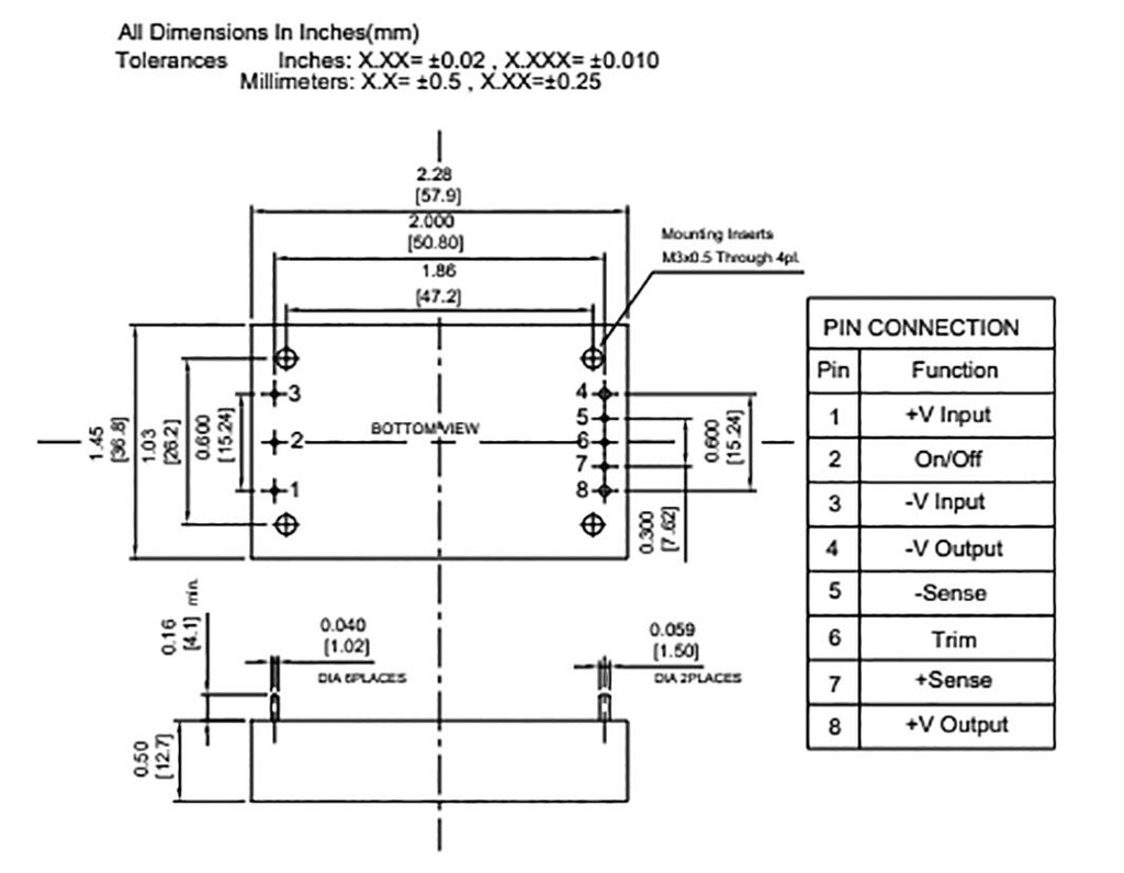 Converter: DC/DC; 75W; Uin: 9÷75V; 48VDC; Iout: 1.56A; 66g; 200kHz