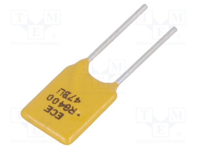 Fuse: PTC polymer; 4A; Pitch: 5.1mm; Leads dim: Ø0.81x7.6mm