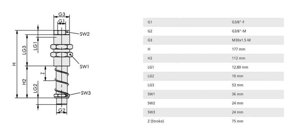 Spring plunger; 0÷80°C; Vert.load: 4800N; 1.07N/mm; FSTE-HD