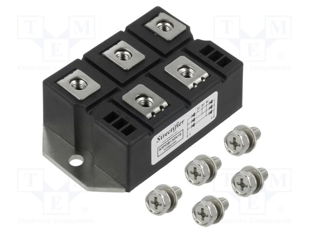 Bridge rectifier: three-phase; Urmax: 1.6kV; If: 130A; Ifsm: 1.2kA