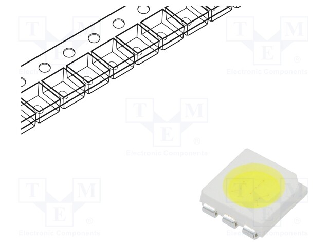 LED; SMD; 5050,PLCC6; white cold; 5850÷12000mcd; 5500-6650K; 70