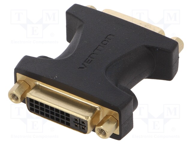 Adapter; DVI-I (24+5) socket,both sides; Colour: black