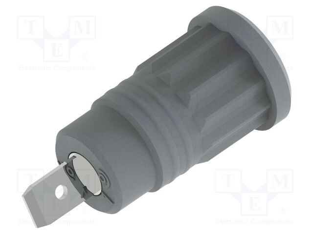 Connector: 4mm banana; socket; 36A; grey; nickel plated; insulated