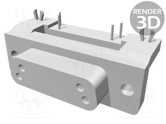 D-Sub; PIN: 15; socket; female; PCB snap-in; angled 90°; THT; M3