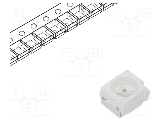 LED; SMD; 3528,PLCC2; red; 200÷430mcd; 3.5x2.8x1.8mm; 120°; 20mA