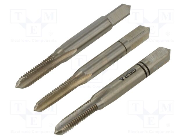 Tap-set; M5; 0.8; L: 50mm; Holder: square,hand; 4.9mm; 3pcs.