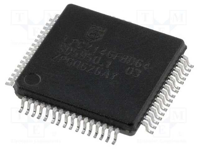 ARM7TDMI microcontroller; Flash: 256kx8bit; SRAM: 40000B; LQFP64