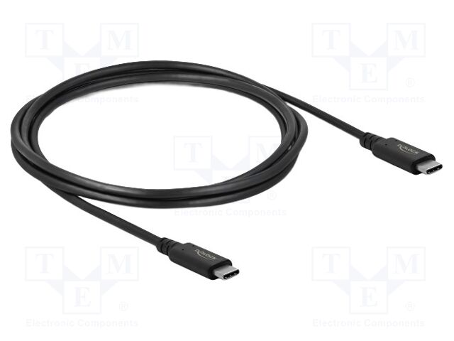 Cable; bidirectional; USB C plug,both sides; gold-plated; 2m