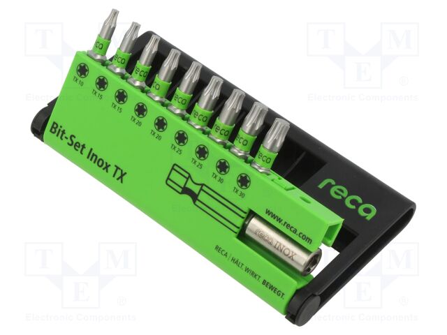 Tools set: screwdriver bits; Torx®; T10,T15,T20,T25,T30; 1/4"