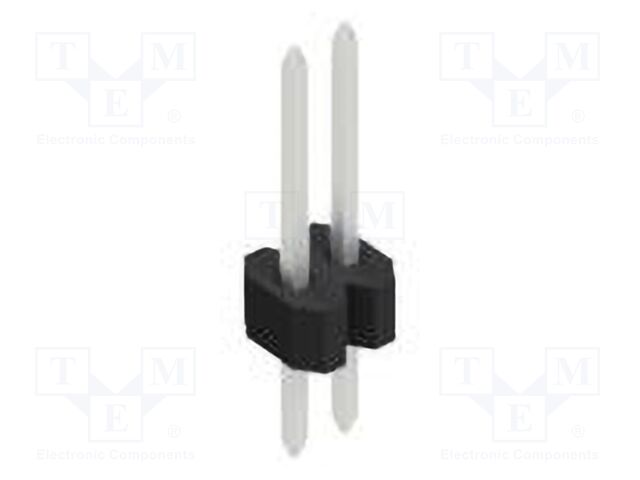 Connector: pin strips; pin header; male; PIN: 2; 1.27mm; THT; 1x2