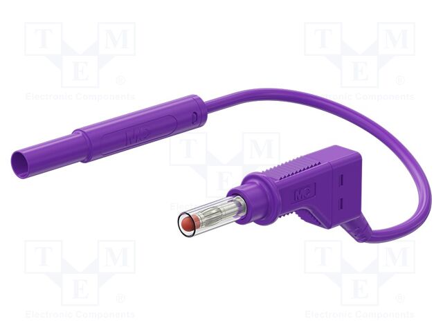 Test lead; 19A; banana plug 4mm,angular banana plug 4mm; Len: 2m