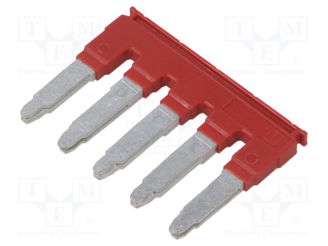 Comb bridge; ways: 5; red; Width: 10mm; UL94V-0