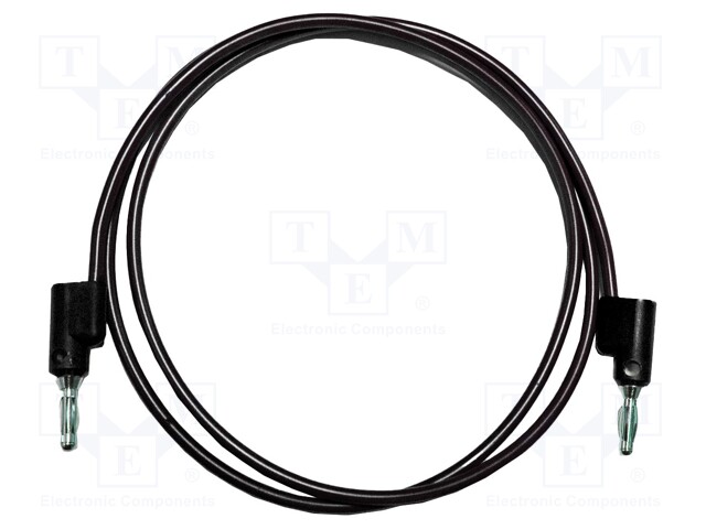 Test Lead, 4mm Stackable Banana Plug, 4mm Stackable Banana Plug, 1 kV, 15 A, Black, 610 mm