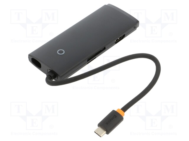 Hub USB; black; Enclos.mat: thermopolymer