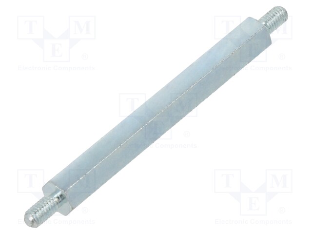 Screwed spacer sleeve; 45mm; Ext.thread: M3; hexagonal; steel