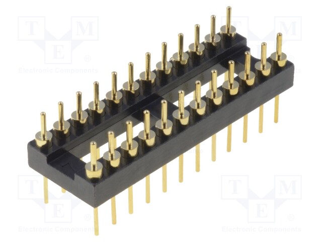 Socket: DIP; PIN: 24; Pitch: 2.54mm; precision; THT; gold-plated