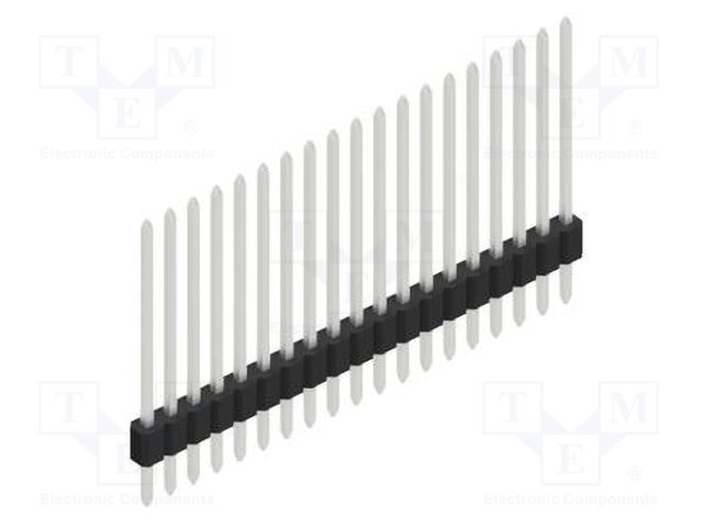 Connector: pin strips; pin header; male; PIN: 19; 1.27mm; THT; 1x19