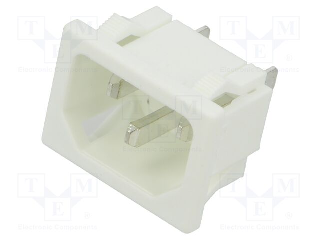 Connector: AC supply; socket; male; 10A; 250VAC; C14 (E); IEC 60320
