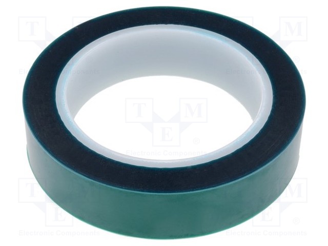 Tape: insulation; W: 25mm; L: 66m; D: 0.06mm; green; silicone; 70%