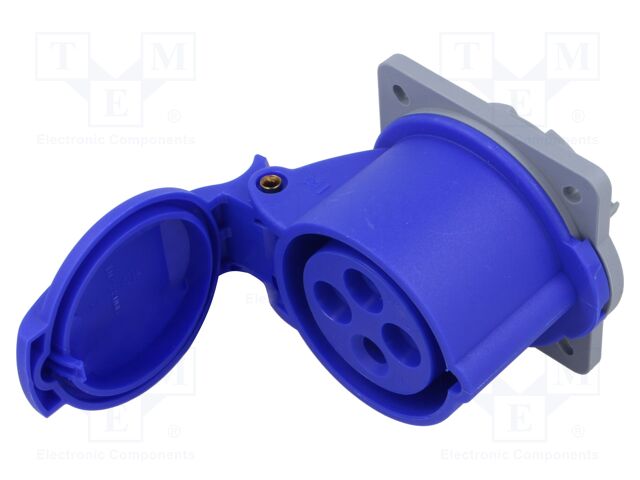 Connector: AC supply 3-phase; socket; female; angled; IP44; 16A