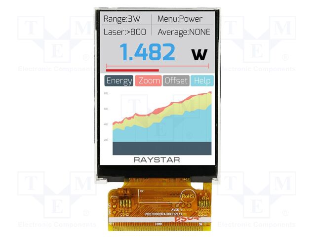 Display: TFT; 2.4"; 240x320; Illumin: LED; Dim: 42.72x60.26x2.25mm