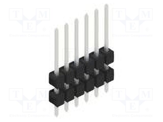Connector: pin strips; pin header; male; PIN: 6; 2.54mm; THT; 1x6