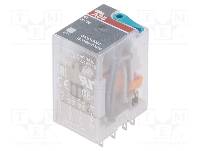 Relay: electromagnetic; 3PDT; Ucoil: 48VDC; 10A; max.250VAC