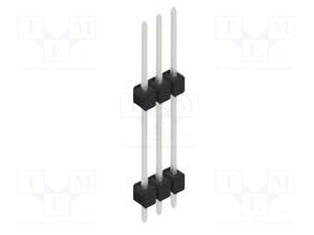 Connector: pin strips; pin header; male; PIN: 3; 2.54mm; THT; 1x3