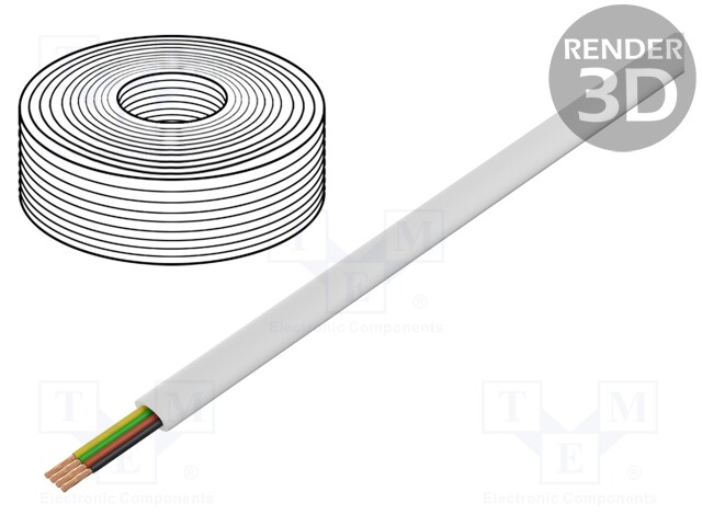 Wire: telecommunication cable; 4x28AWG; stranded; white; 500m