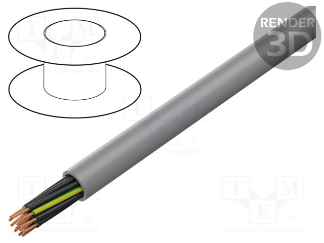 Wire; YSLY-JZ; 14G1,5mm2; unshielded; 300/500V; PVC; Cu; stranded