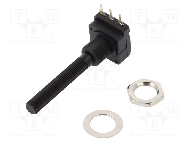 Potentiometer: shaft; single turn; 100kΩ; 100mW; THT; 6mm; plastic