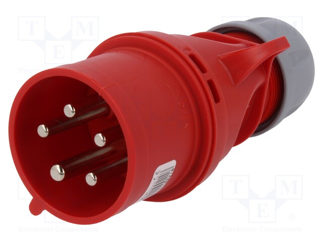 Connector: AC supply 3-phase; plug; male; 32A; 400VAC; IEC 60309