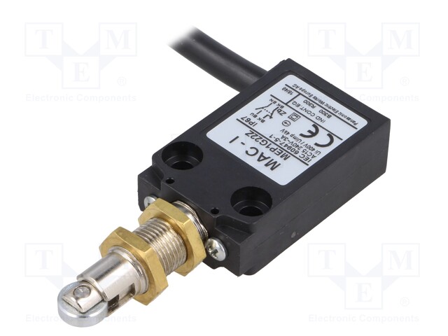 Limit switch; plunger with metal roller Ø10,4mm; NO + NC; 5A