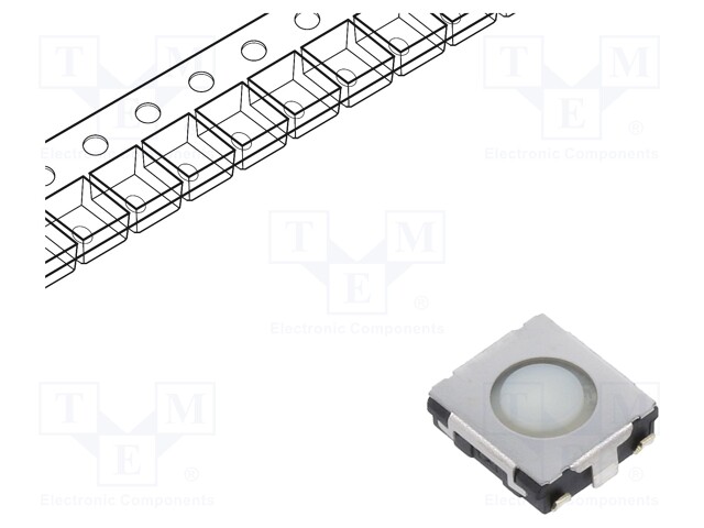 Push-button; SPST; Pos: 2; 0.02A/15VDC; SMD; none; OFF-(ON); 100mΩ