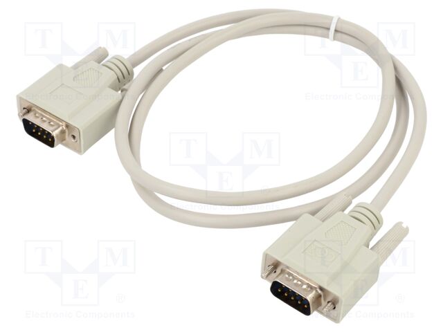 Cable; D-Sub 9pin plug,both sides; 1m; beige