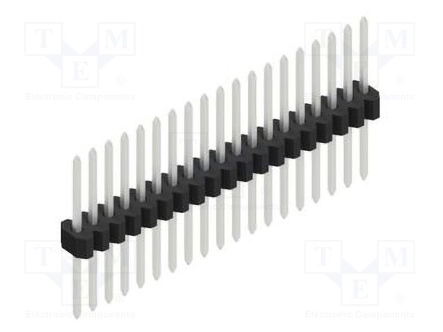 Connector: pin strips; pin header; male; PIN: 19; 1.27mm; THT; 1x19