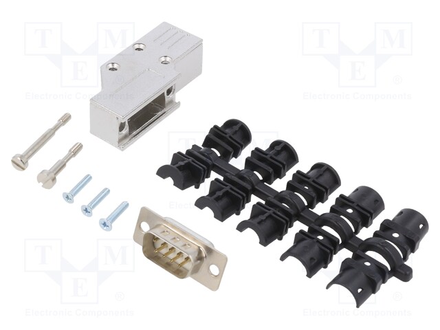 D-Sub; PIN: 9; plug; male; shielded,stamped and formed contacts