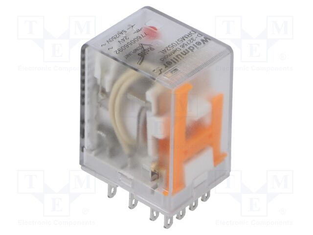 Relay: electromagnetic; 4PDT; Ucoil: 24VAC; 5A; Uswitch: max.250VAC