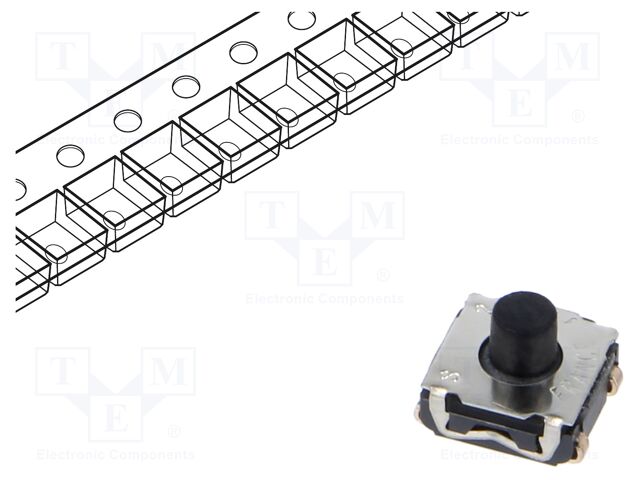 Microswitch TACT; SPST-NO; Pos: 2; 0.05A/32VDC; SMT; none; 6.25N