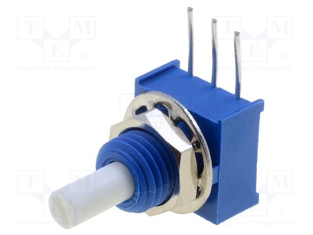 Potentiometer: shaft; single turn; 500kΩ; ±20%; 0.25W; linear; THT