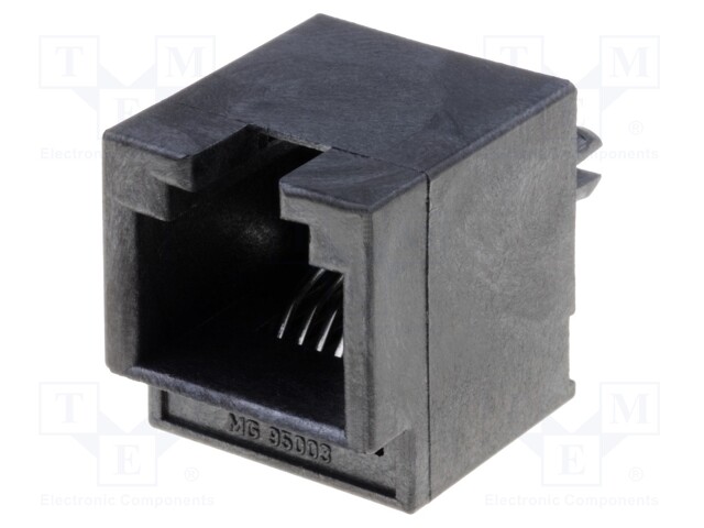 Socket; RJ12; PIN: 6; Cat: 3; gold-plated; Layout: 6p6c; THT; on PCBs