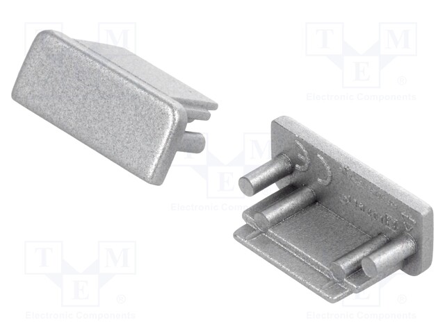Cap for LED profiles; silver; ABS; Application: SURFACE10