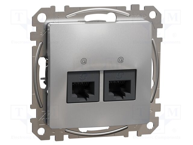 Data socket dual; IP20; plaster embedded,in mounting box; Sedna