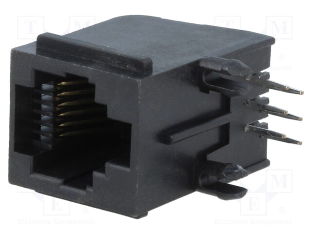 Socket; RJ12; PIN: 6; Cat: 5; Layout: 6p6c; THT; angled
