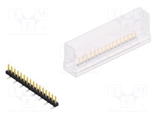 Connector: pin strips; pin header; male; PIN: 16; 2mm; SMT; 1x16