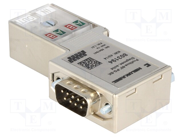 D-Sub; PIN: 9; solid wire,SK/FC cable; angled 90°; IDC; for cable
