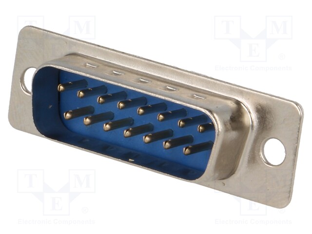D-Sub; PIN: 15; plug; male; soldering; for cable; gold flash